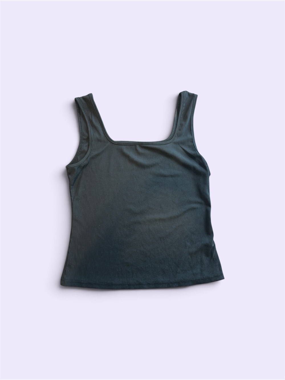 Classic Square Neck Tank Top - Black